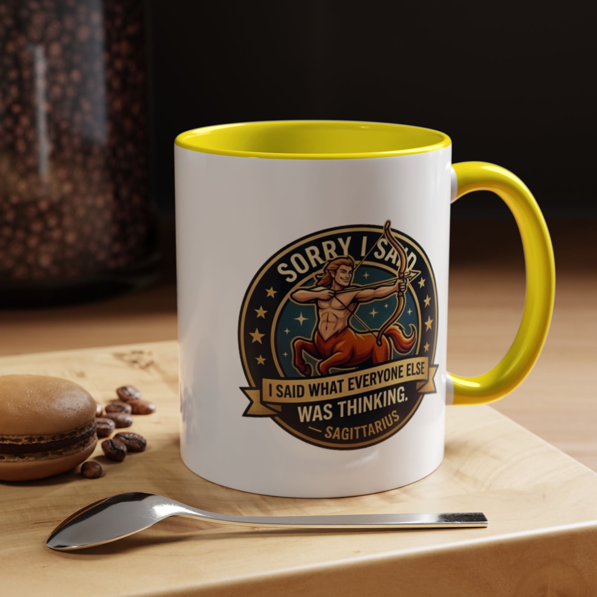 Sagittarius Coffee Mug — "Sorry I Said What Everyone Else Was Thinking" Zodiac Archer Accent Mug