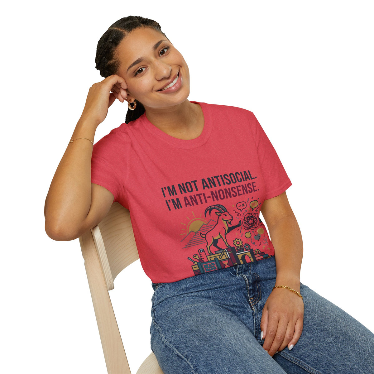 Capricorn T-Shirt — "I'm Not Antisocial, I'm Anti-Nonsense" Zodiac Tee