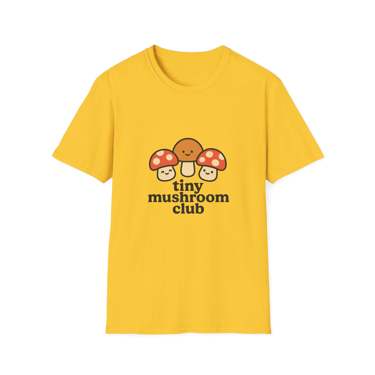 Cute Mushroom Trio T-Shirt — Smiling Toadstool Graphic Tee - Trending Now - August 2026