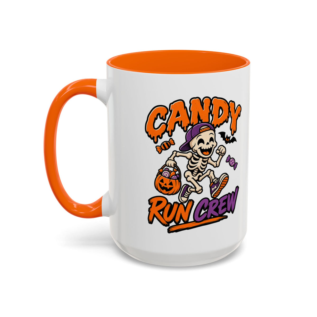 Candy Run Crew Coffee Mug — Halloween Skeleton Trick-or-Treat Accent Mug (11/15oz)
