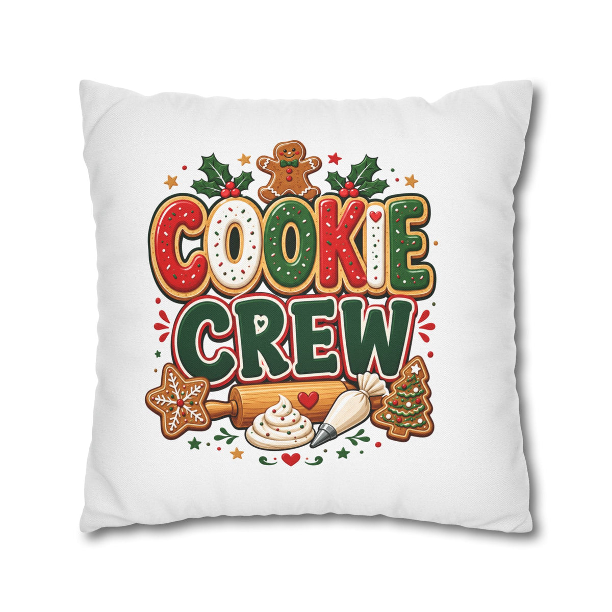 Christmas Cookie Crew Holiday Pillow — Festive Baking Christmas Throw Pillowcase