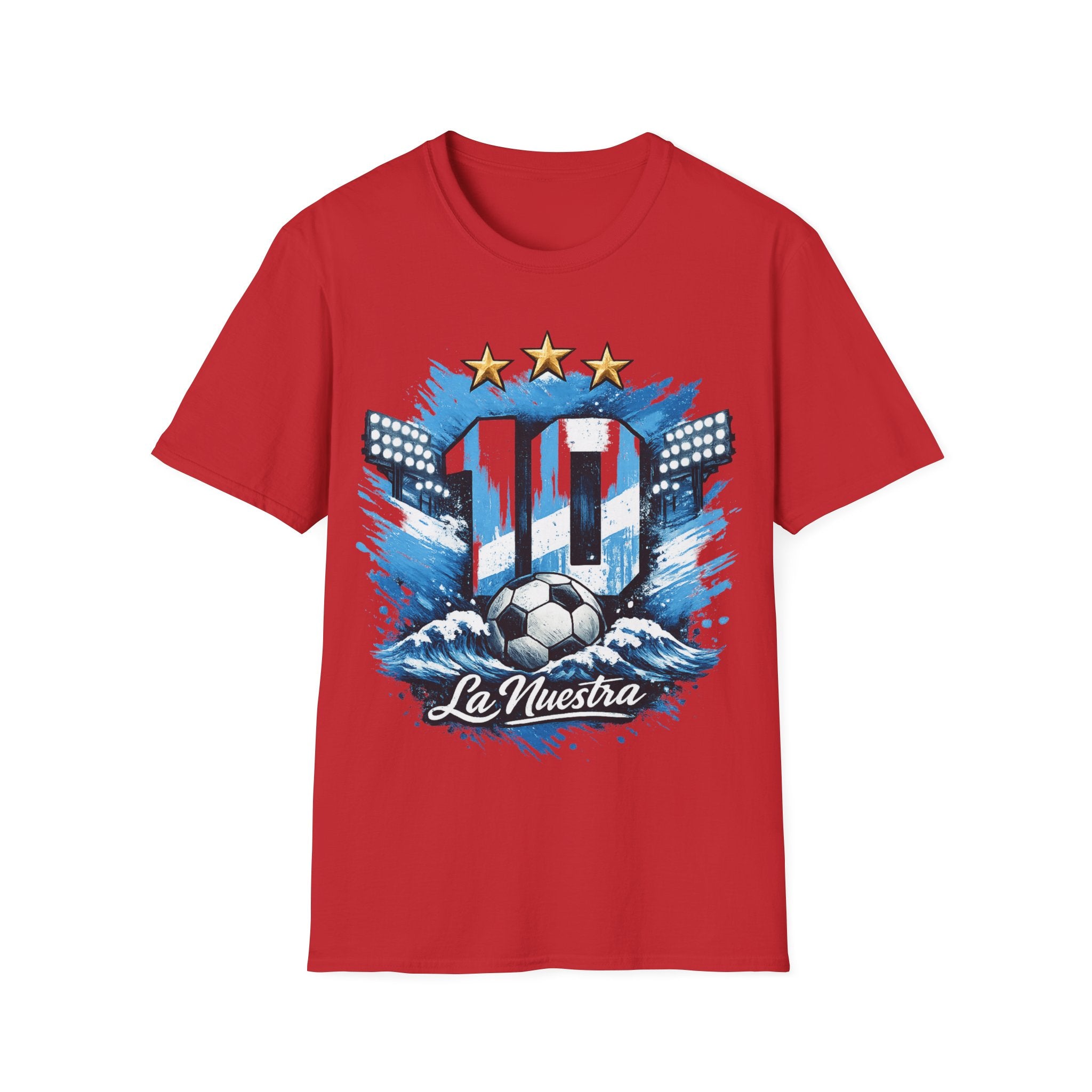 Argentina Soccer Fan T-Shirt — 'La Nuestra' #10 Jersey Design