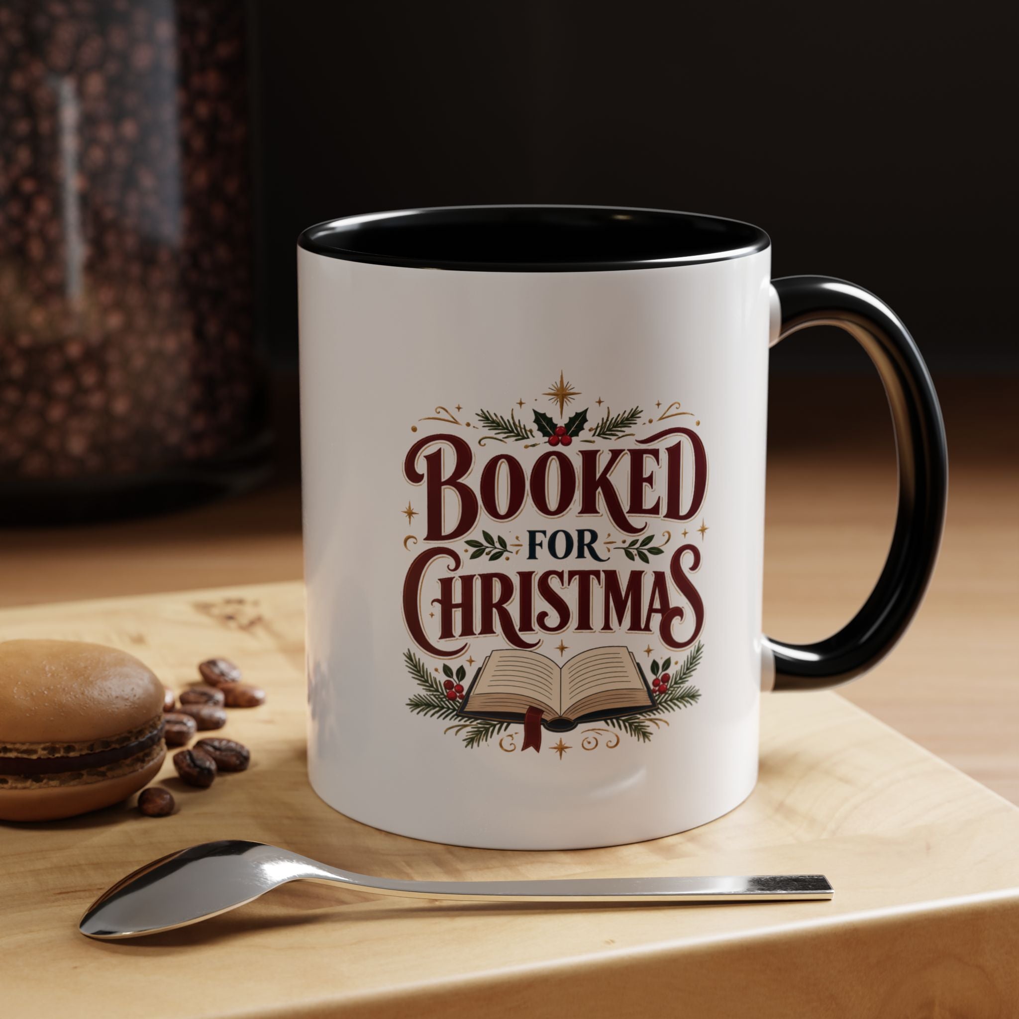 Christmas Booked for Christmas Coffee Mug — Holiday Book Lover Accent Mug