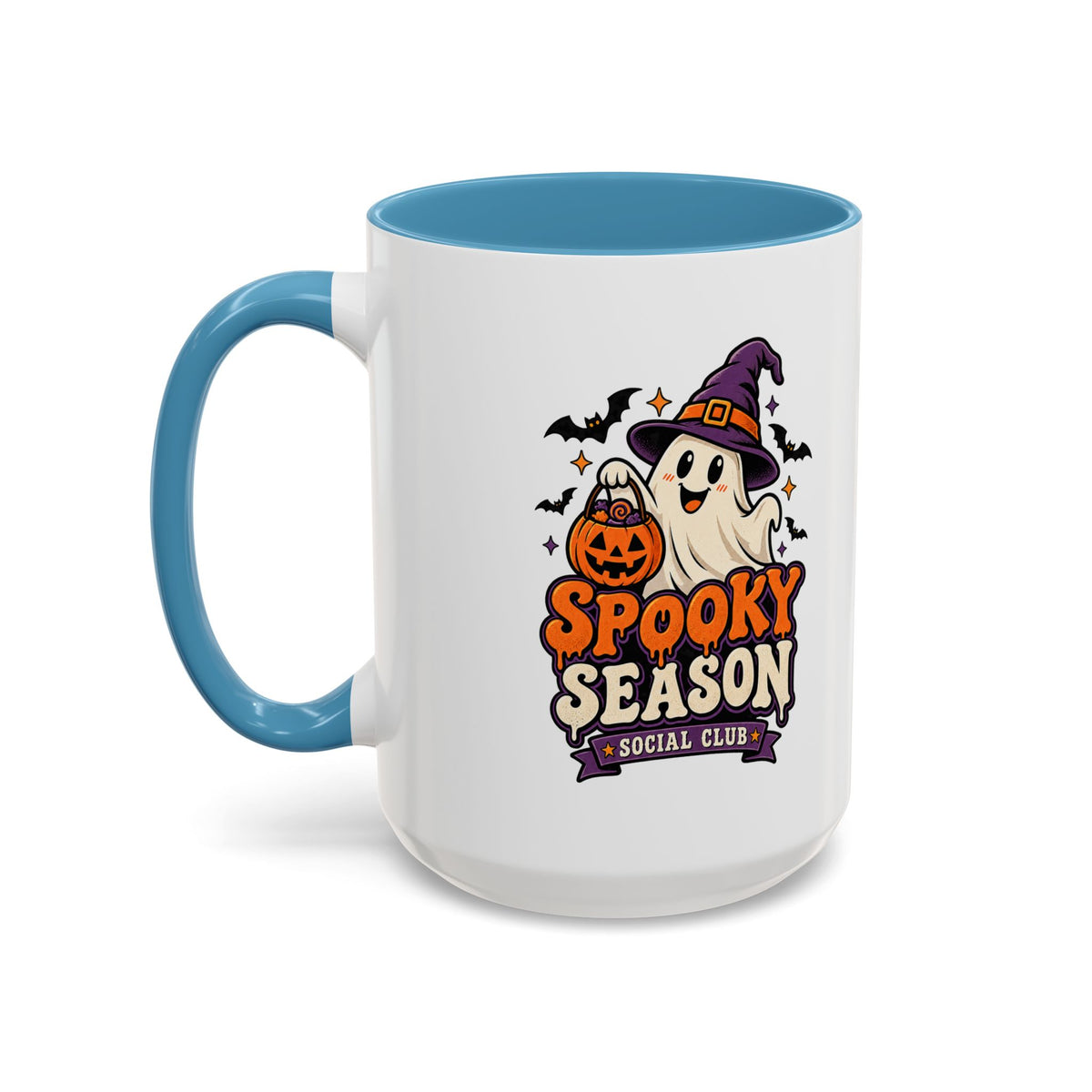 Spooky Season Coffee Mug — Cute Ghost Halloween Accent Mug (11/15oz)