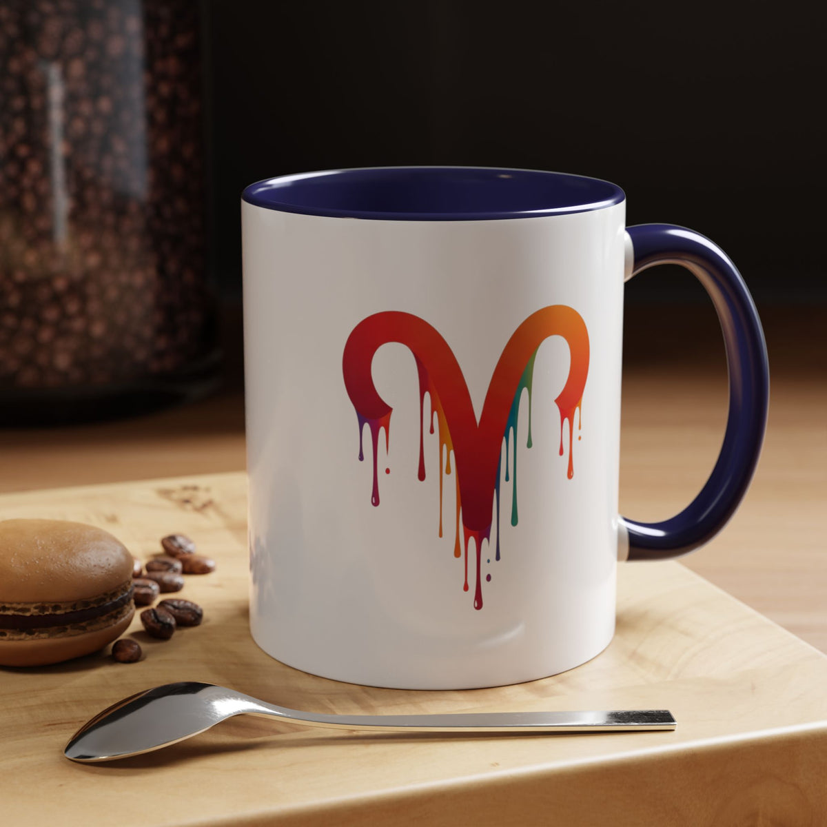 Aries Zodiac Rainbow Drip Aries Coffee Mug — Zodiac Astrology Accent Mug