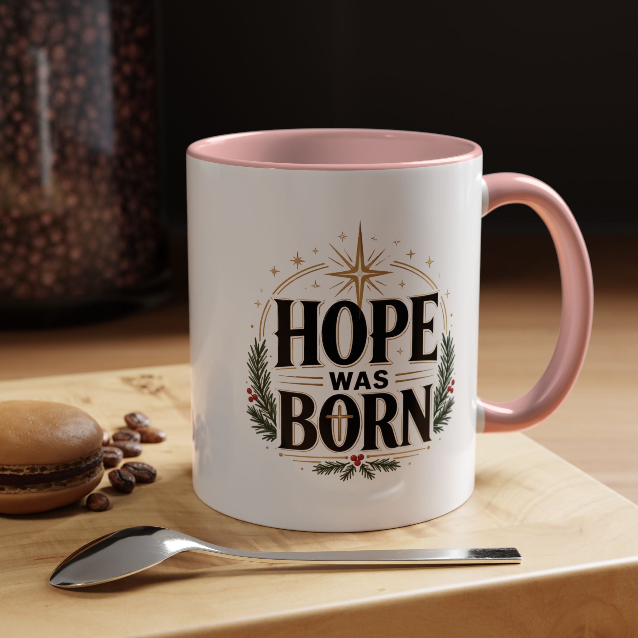 Christmas Hope Was Born Christmas Coffee Mug — Festive Holiday Holiday Prayer Mug
