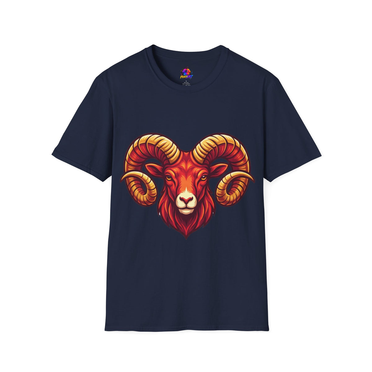 Aries Zodiac Ram Skull T-Shirt — Bold Goat Horn Graphic Tee (Aries/Zodiac)