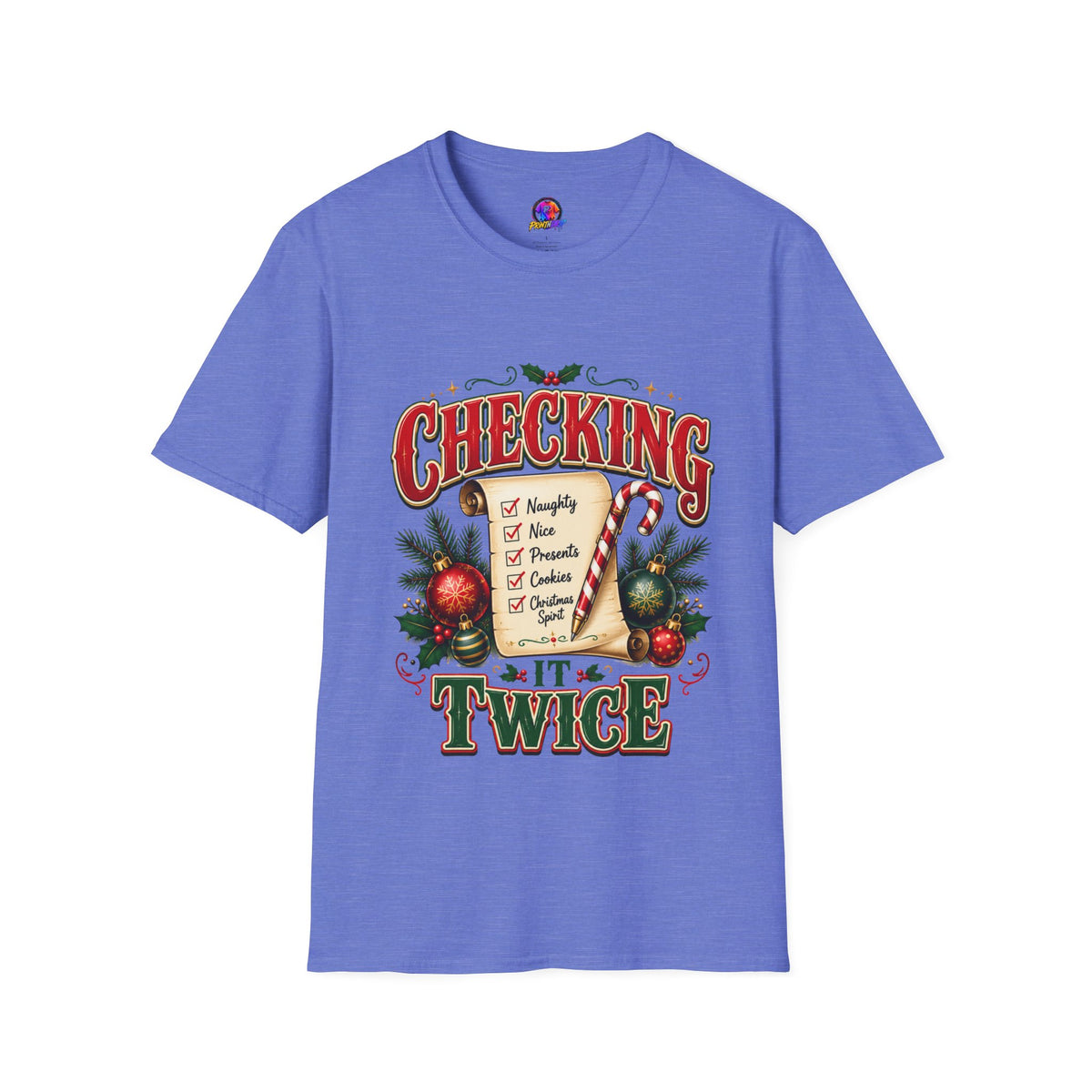 Checking It Twice Christmas T-Shirt — Naughty or Nice Holiday Tee