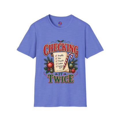 Checking It Twice Christmas T-Shirt — Naughty or Nice Holiday Tee
