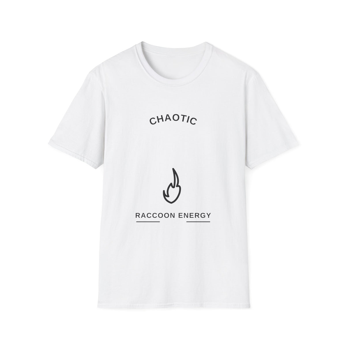 Chaotic Raccoon Energy Fire Flame Funny Trash Panda White Graphic Tee - Trending Now - September 2026