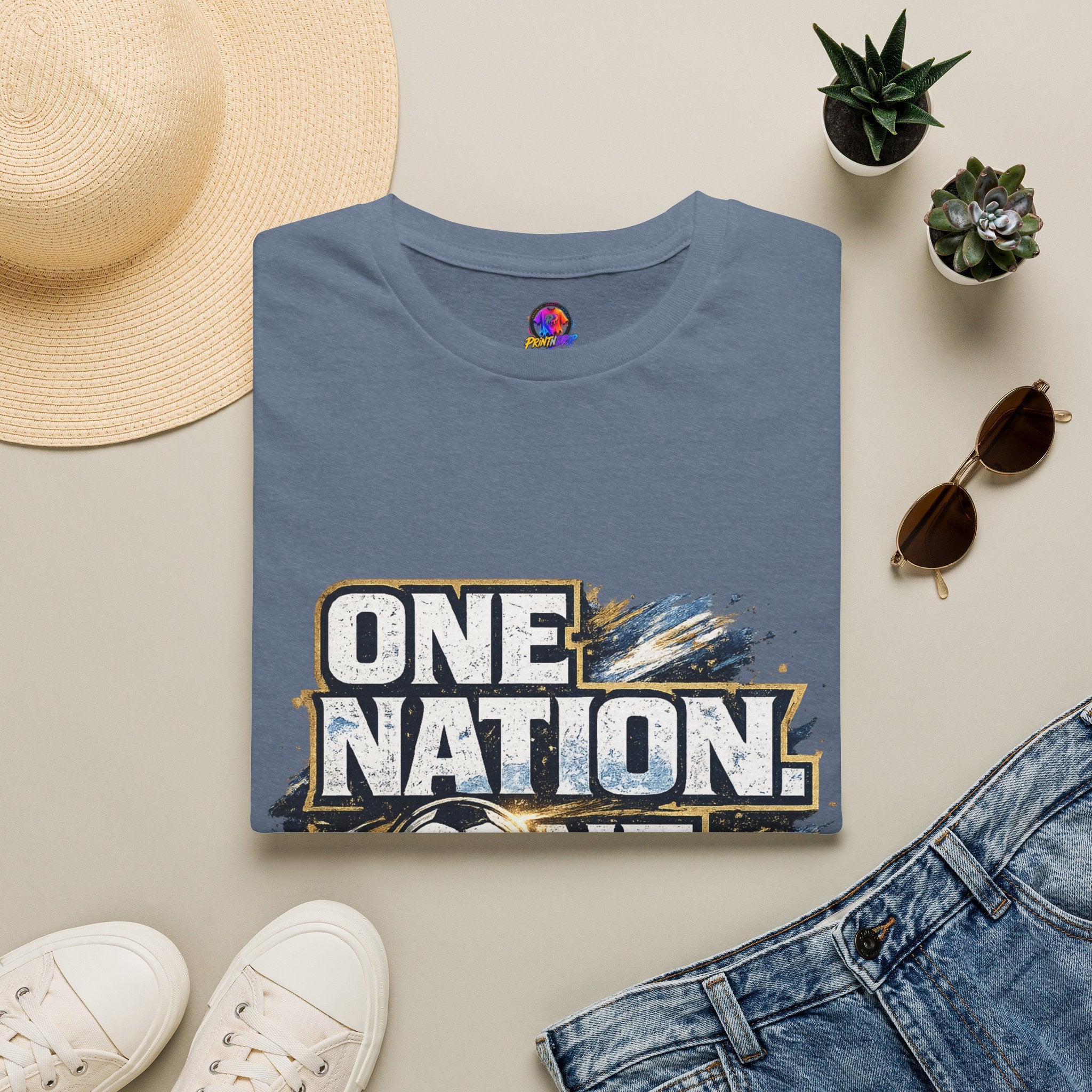 One Nation One Team Soccer T-Shirt — Supportive Fan Tee