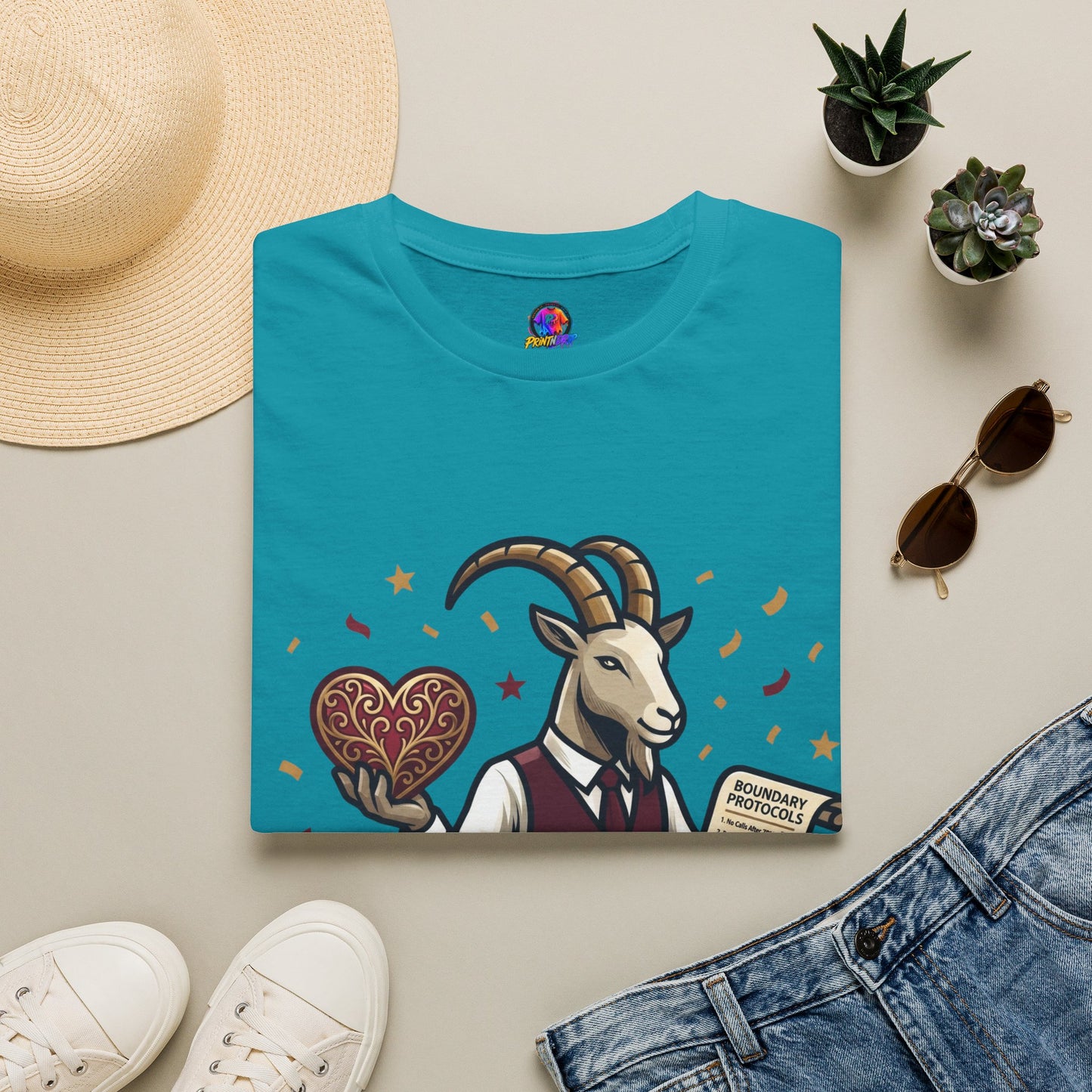 Capricorn T-Shirt — "Setting Boundaries is My Love Language" Zodiac Goat Tee