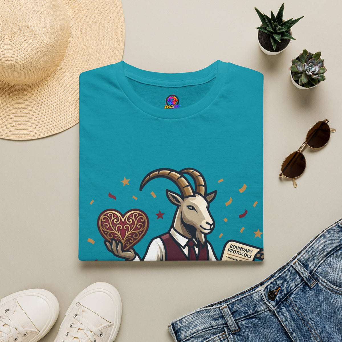 Capricorn T-Shirt — "Setting Boundaries is My Love Language" Zodiac Goat Tee