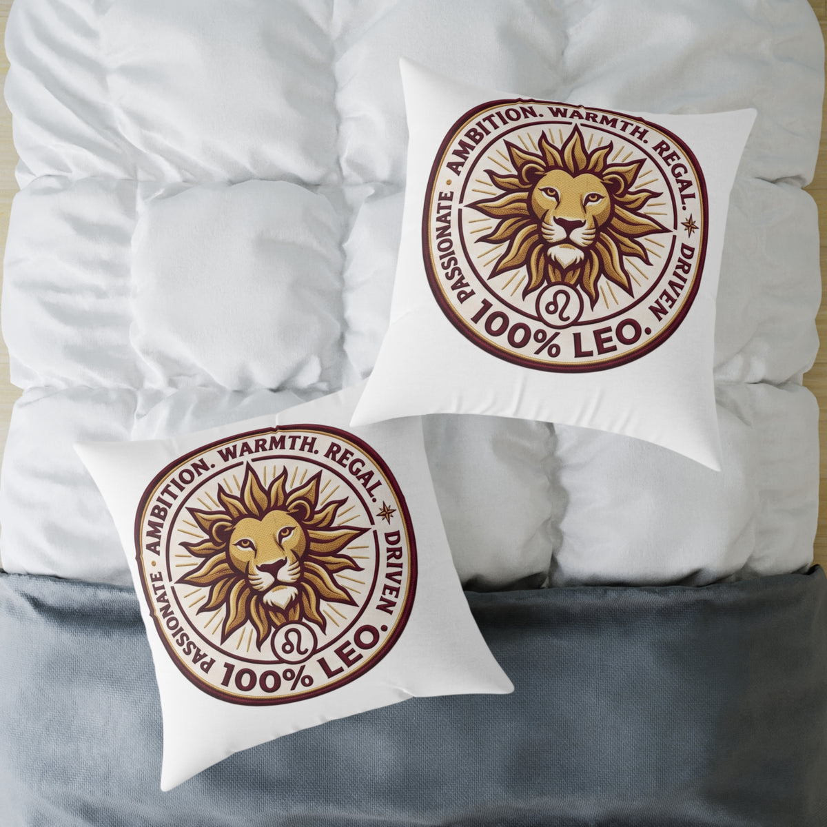 Leo Zodiac Ambition Warmth Square Poly Canvas Pillow