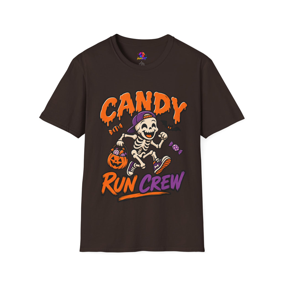 Candy Run Crew T-Shirt — Halloween Skeleton Trick-or-Treat Tee