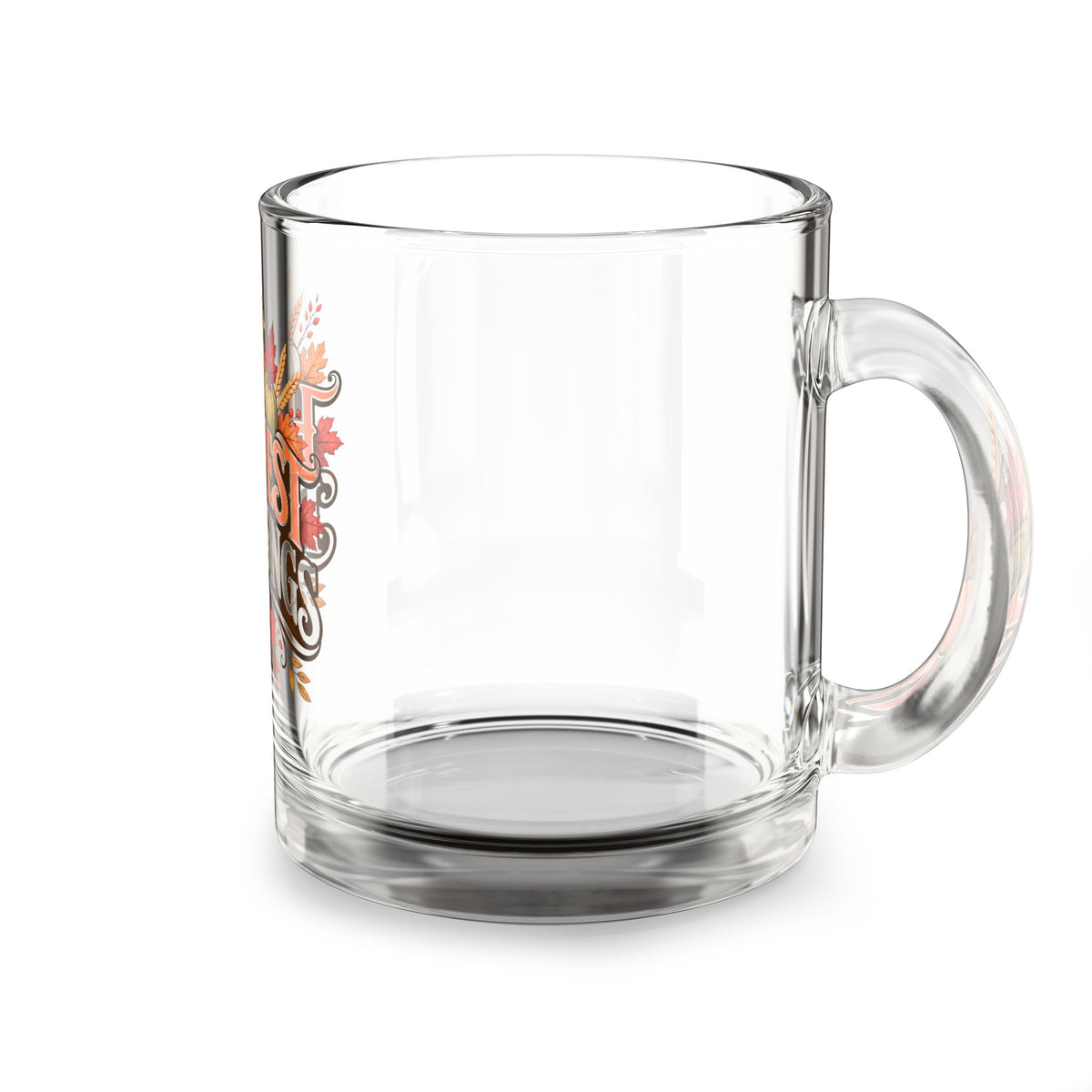 Glass Mug — "Harvest Blessings" Fall Pumpkin Thanksgiving Coffee Cup