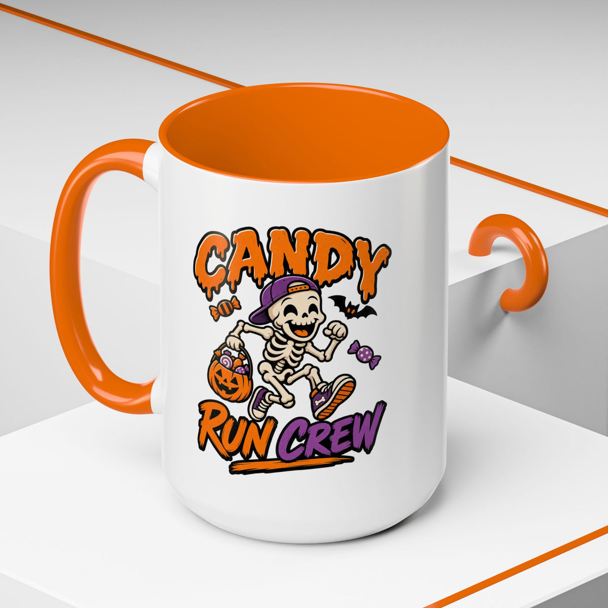 Candy Run Crew Coffee Mug — Halloween Skeleton Trick-or-Treat Accent Mug (11/15oz)