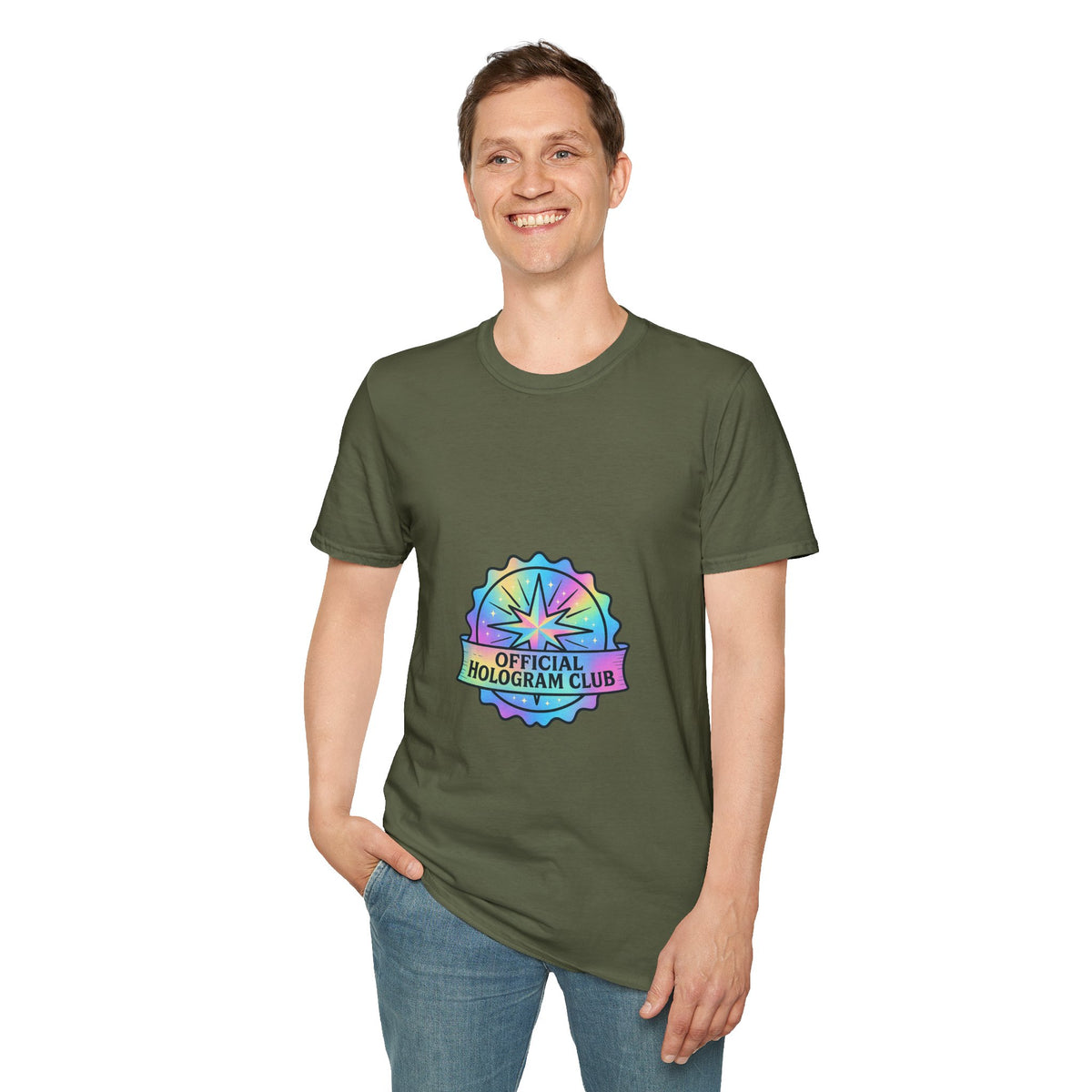 Official Hologram Club Rainbow Holographic T-Shirt - Trending Now - October 2026
