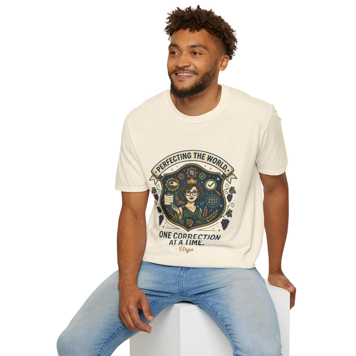 Virgo T‑Shirt — "Perfecting the World One Correction at a Time" Zodiac Tee
