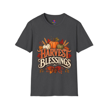 Harvest Blessings T-Shirt — Fall Pumpkin Harvest Graphic Tee for Thanksgiving