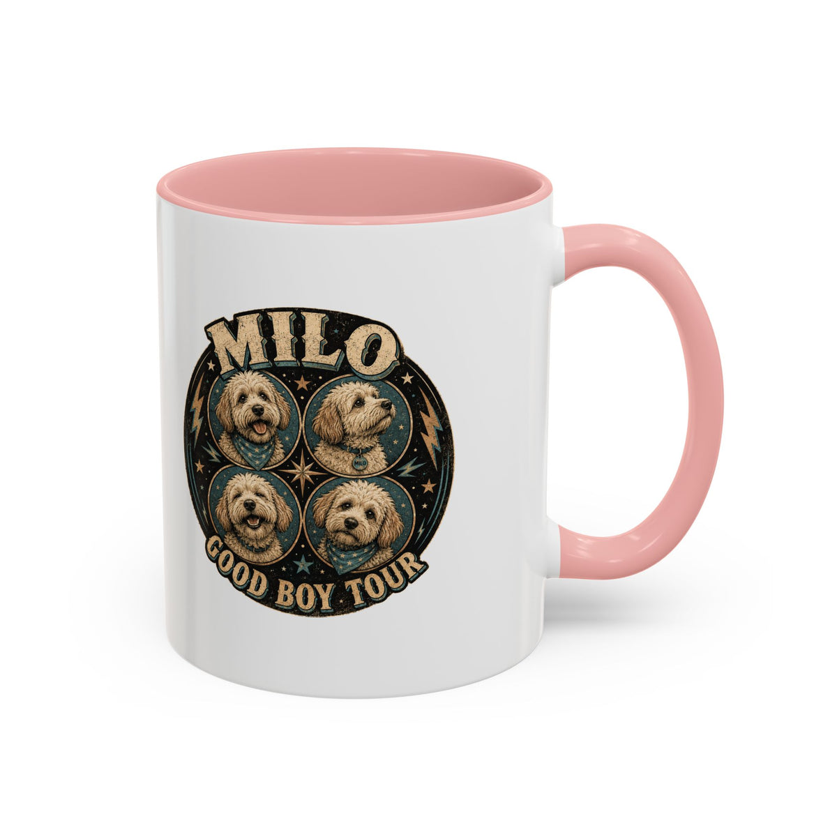 Milo Bailey Dog Dad Mom Milo "Good Boy Tour" Accent Coffee Mug —  Cute Dog Portraits