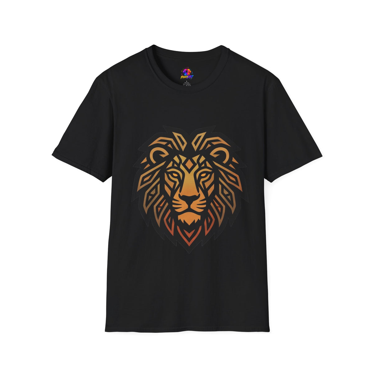 Leo Zodiac Lion Head T-Shirt — Geometric Tribal Lion Graphic Tee