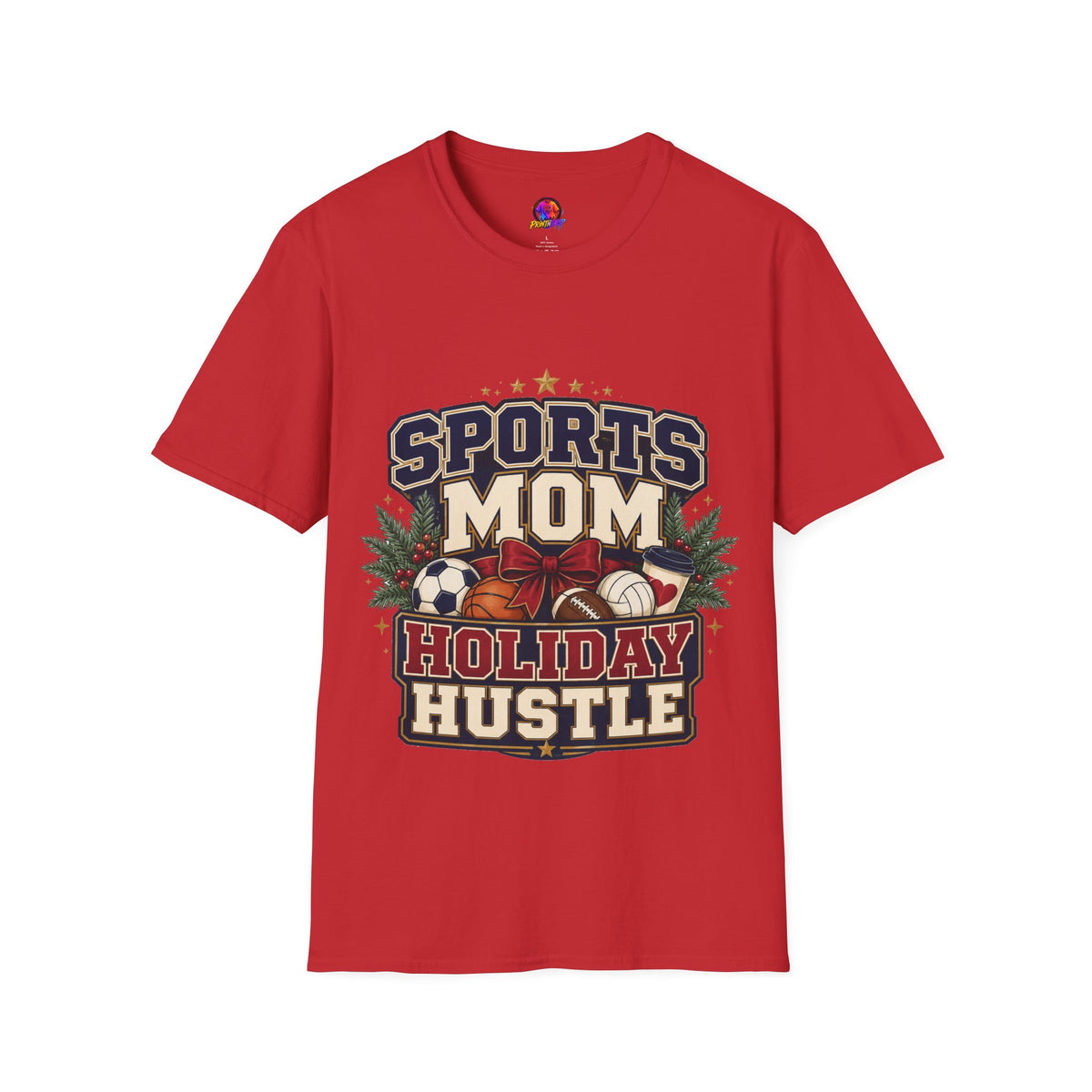 Sports Mom T‑Shirt — "Holiday Hustle" Athletic Mom Tee