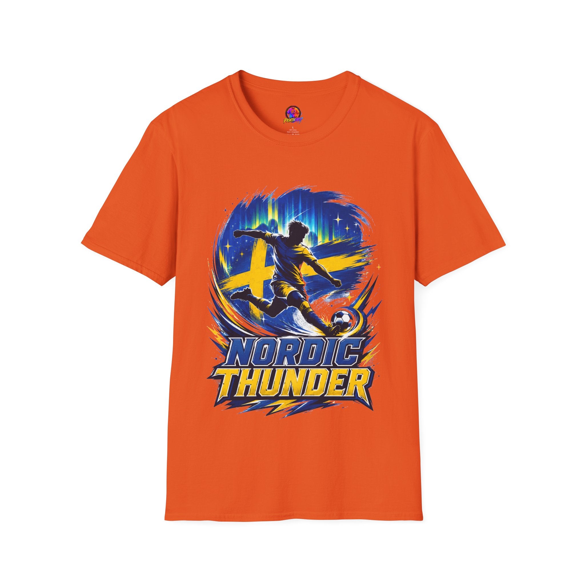 Sweden Nordic Thunder Soccer T-Shirt — Sweden Football Fan Tee