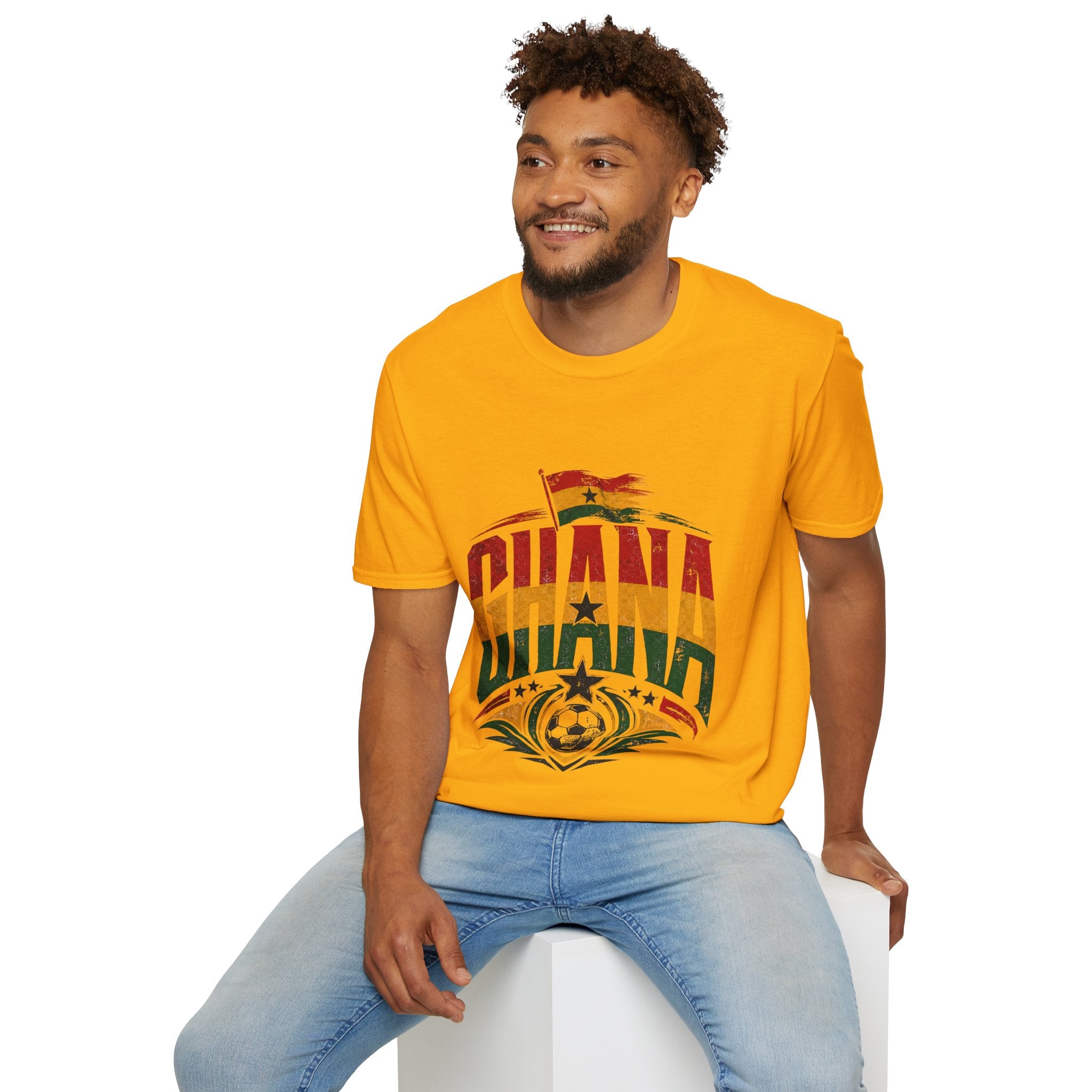 Ghana Flag Soccer T-Shirt — Retro Ghana Pride Football Tee