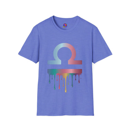 Omega Symbol T-Shirt — Pastel Gradient Drip Design