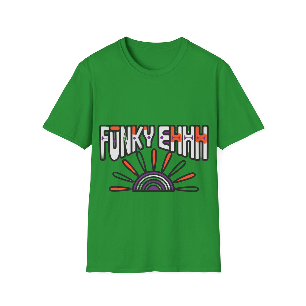 "Funky Ehhh" Retro Rainbow Tee | Groovy 70s Slogan T-Shirt - Trending Now - September 2026