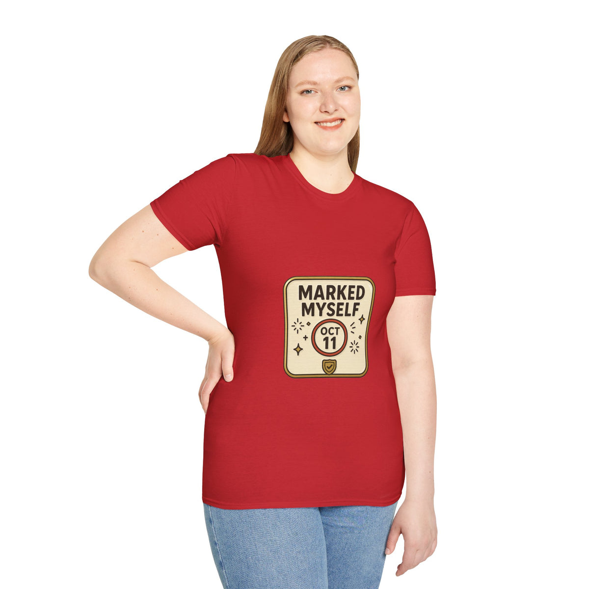 Marked Myself Oct 11 Badge T-Shirt — Minimalist Anniversary/Reminder Tee - Trending Now - October 2026