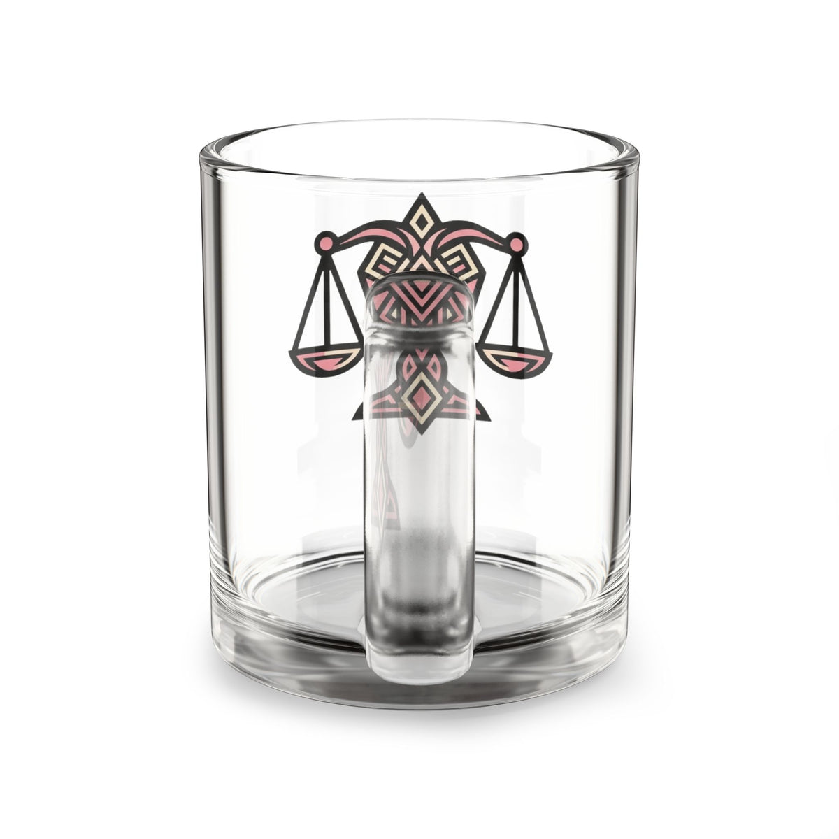 Libra Scales Glass Mug — Zodiac Astrology Coffee Cup (10oz)