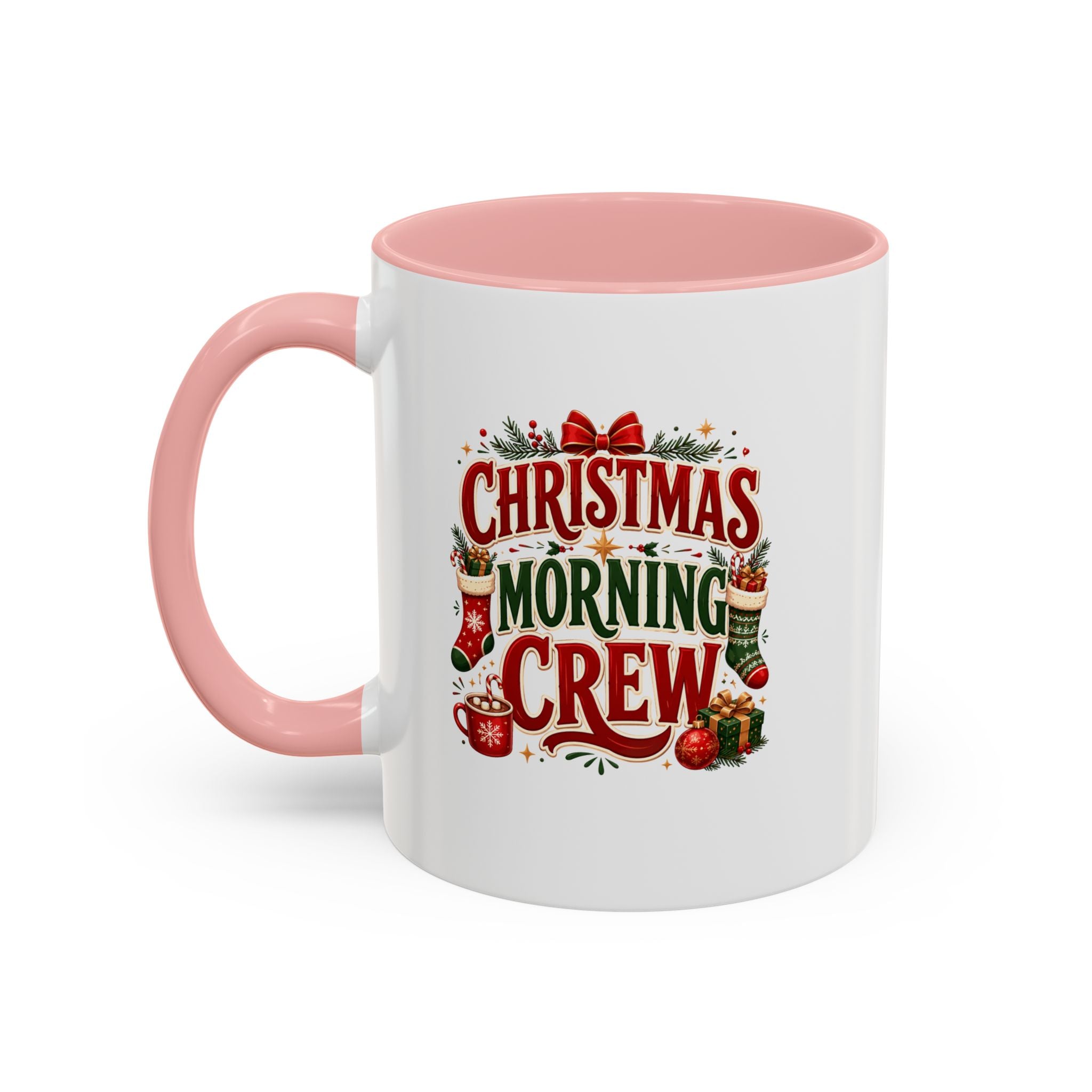 Christmas Morning Crew Accent Coffee Mug – Holiday Coffee Cup