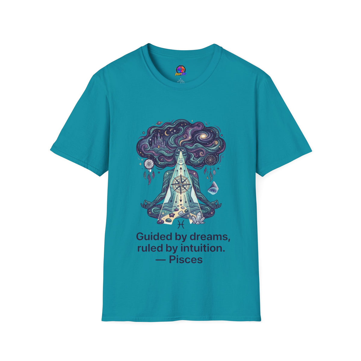 Dreamy Meditation T-Shirt — 'Guided by dreams, ruled by intuition' Spiritual Art Tee
