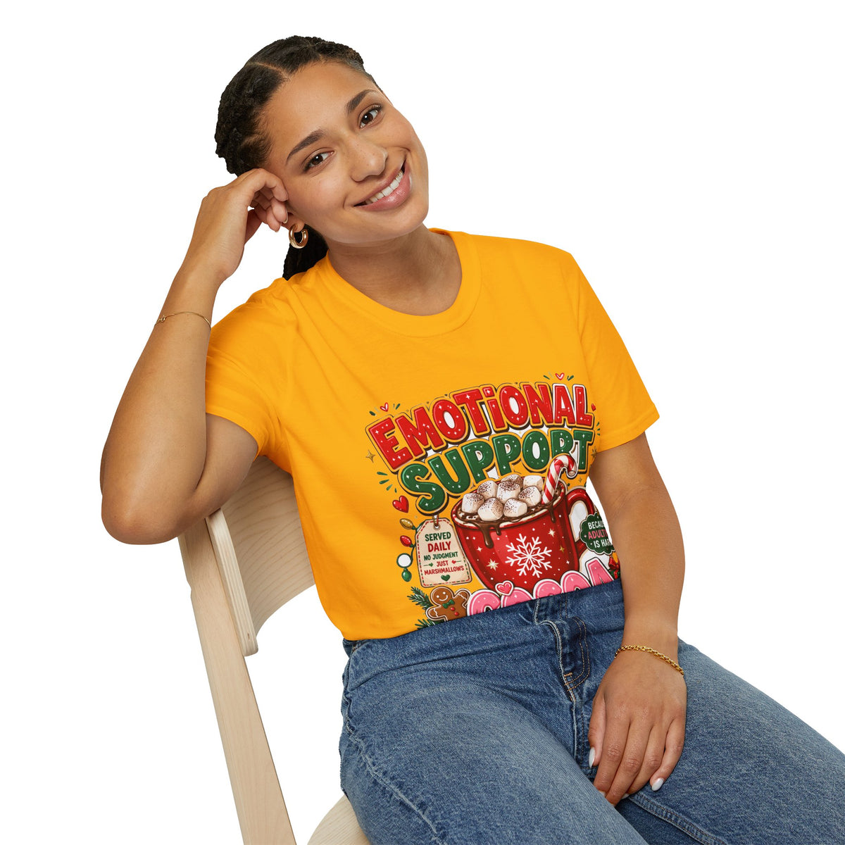 Emotional Support Cocoa T-Shirt — Holiday Hot Chocolate Graphic Tee