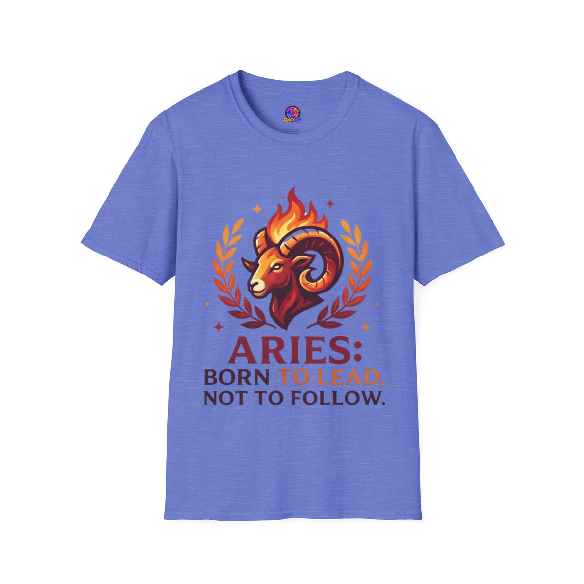 Aries Zodiac T-Shirt — "Born to Lead Not to Follow" Ram Graphic