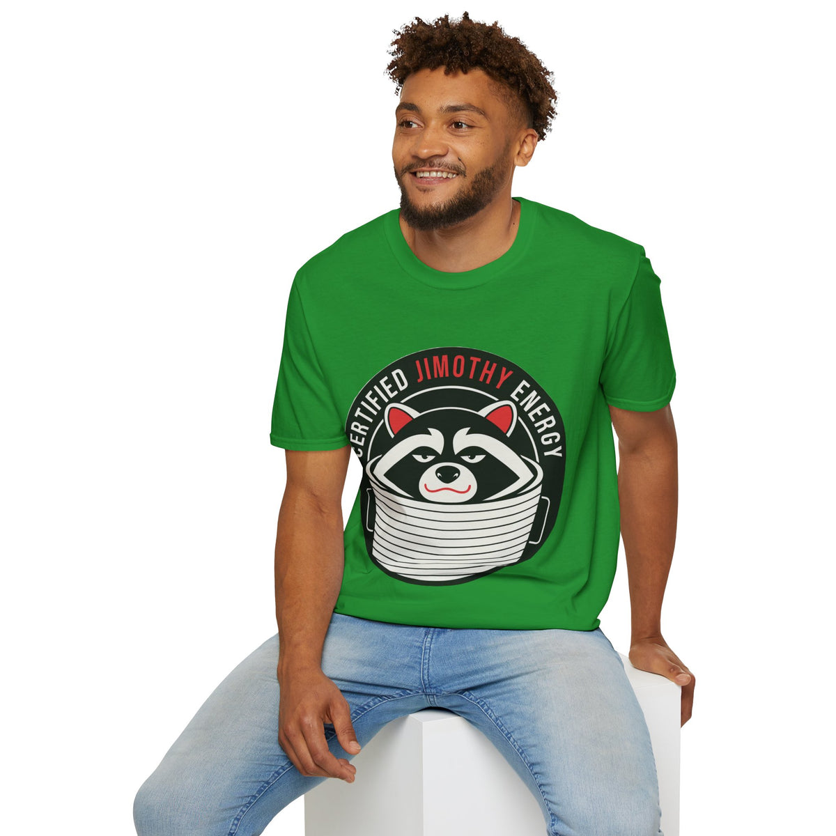 Jimothy Energy T-Shirt — Certified Raccoon Graphic Tee - Trending Now - August 2026