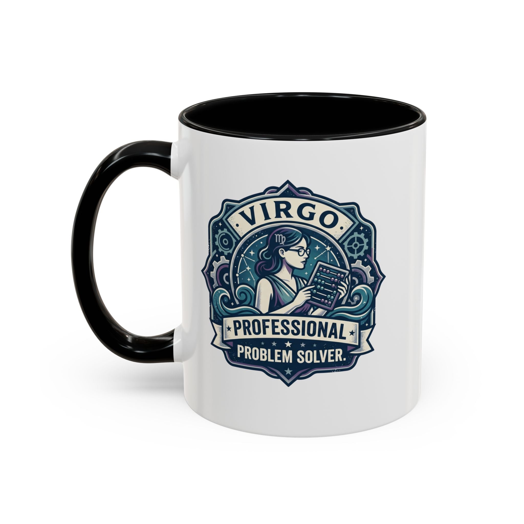 Virgo 'Professional Problem Solver' Accent Coffee Mug — Zodiac Astrology Gift