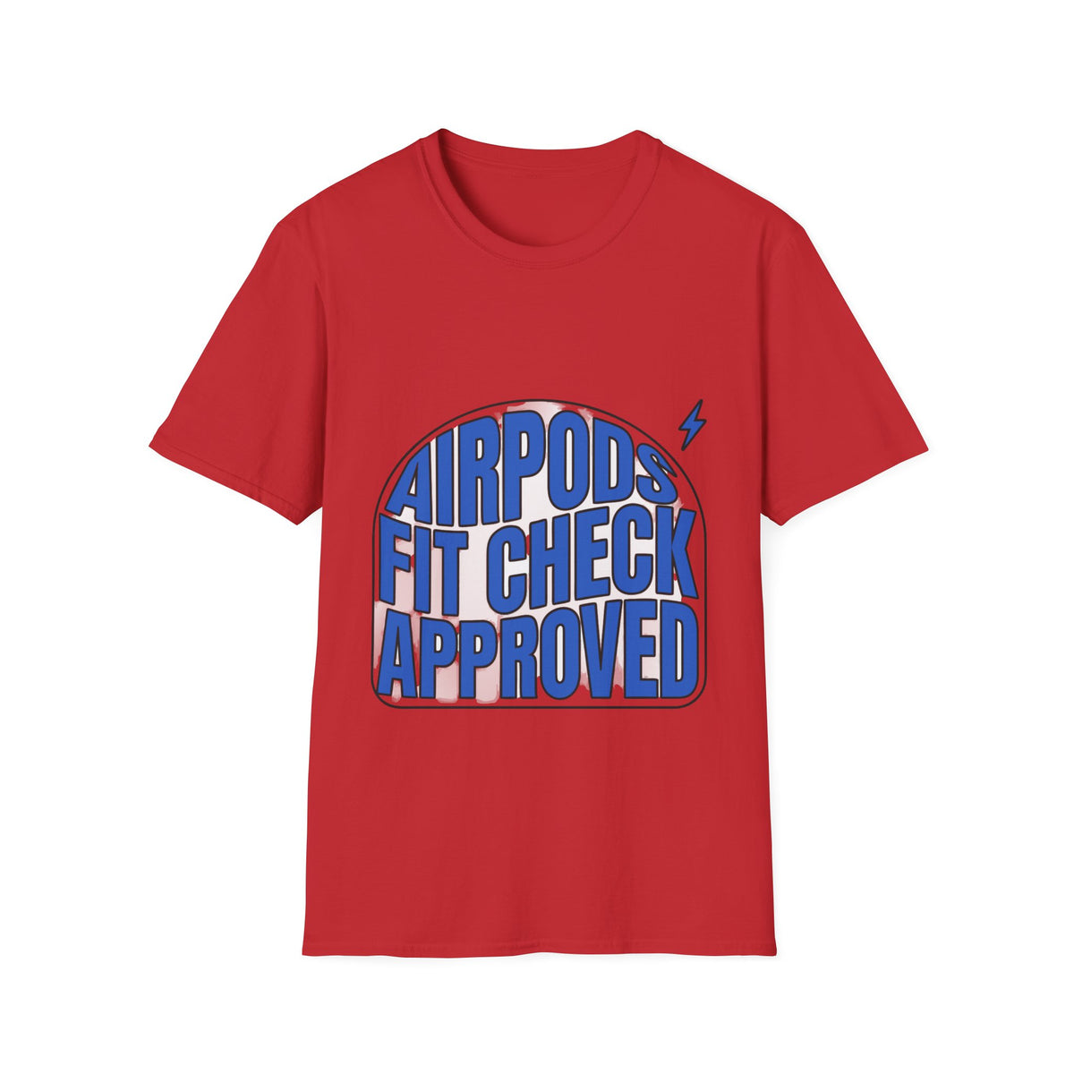 AirPods Fit Check Approved Blue Graphic Tee - Trendy Y2K Aesthetic T-Shirt - Trending Now - September 2026