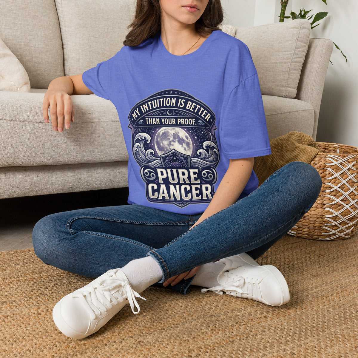 Cancer Zodiac T-Shirt — "My Intuition Is Better Than Your Proof" Astrology Tee
