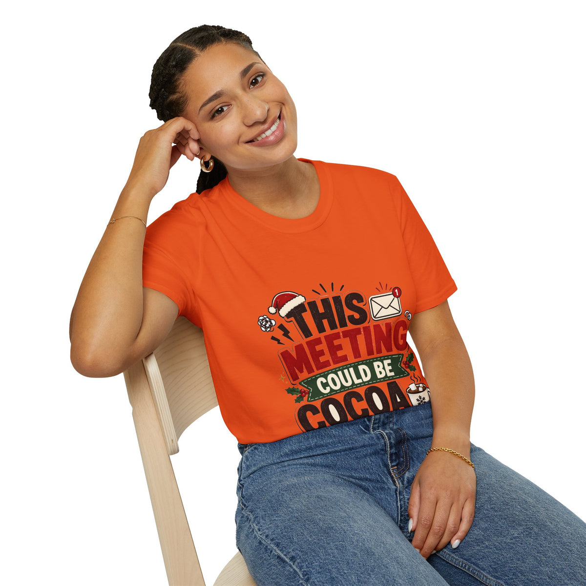 T-Shirt — "This Meeting Could Be Cocoa" Christmas Holiday Graphic Tee