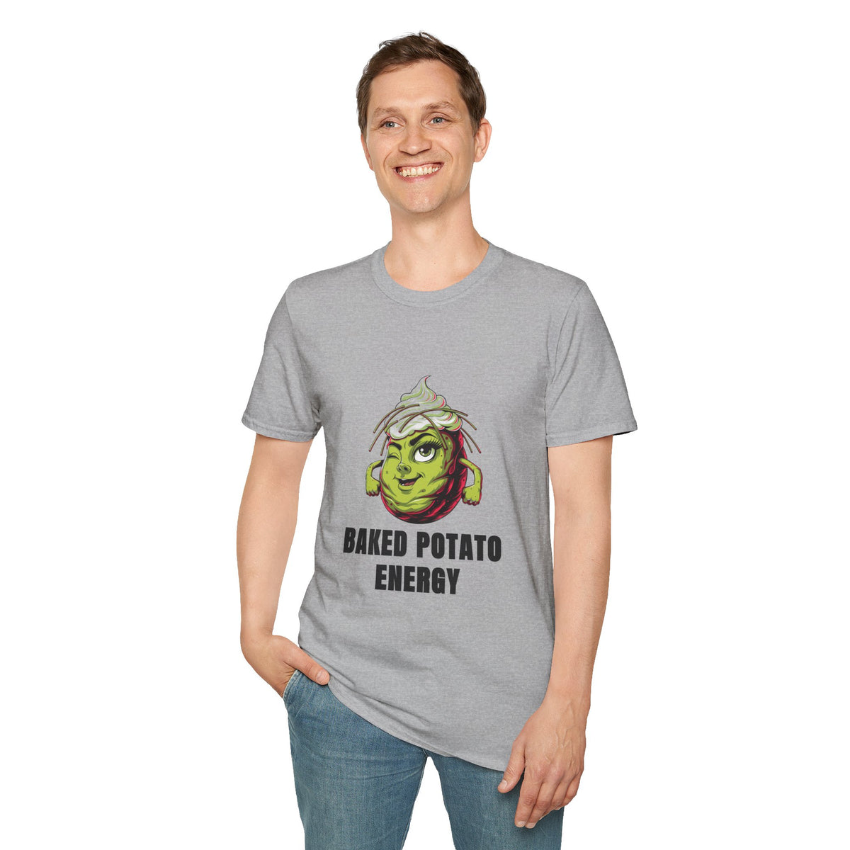 Baked Potato Energy T-Shirt — Funny Green Spud Graphic Tee - Trending Now - August 2026