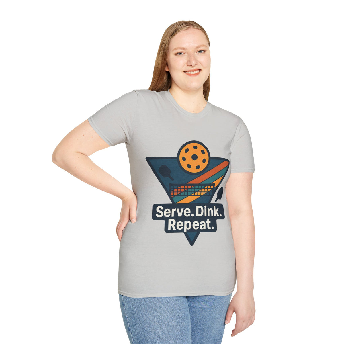 Pickleball T-Shirt — Retro Paddle & Ball Design with “Serve. Dink. Repeat.” Slogan - Trending Now - August 2026