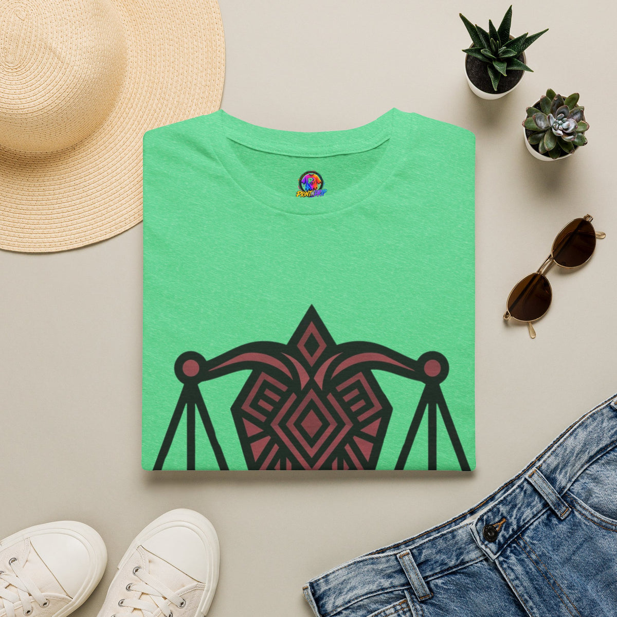 Libra Scales Graphic T‑Shirt — Tribal Zodiac Balance Design