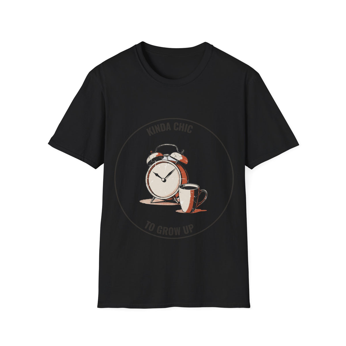 "Kinda Chic To Grow Up" Retro Clock Graphic Tee - Funny Relatable Aesthetic White T-Shirt - Trending Now - September 2026