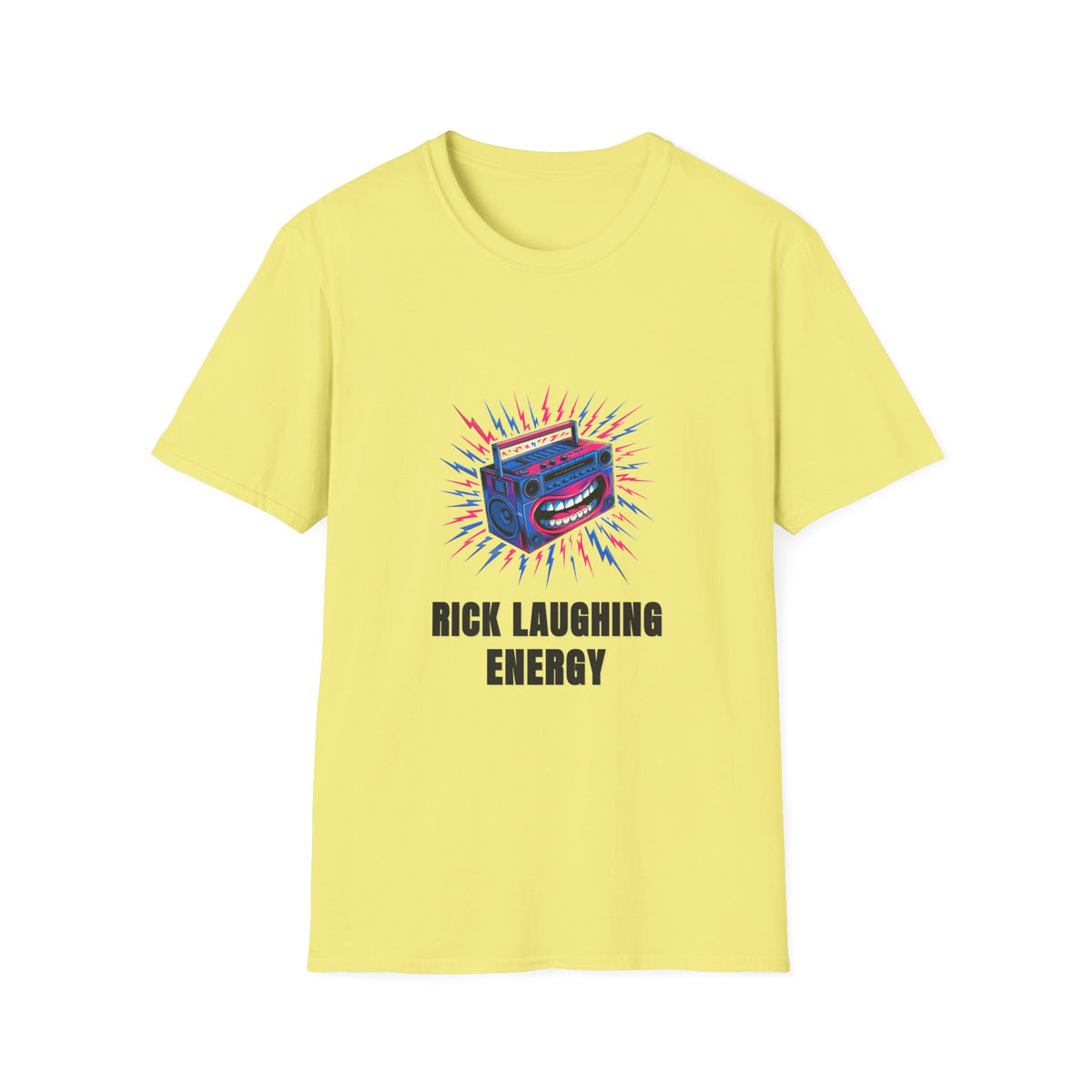 Rick Laughing Energy T-Shirt — Funny Retro Boombox Graphic Tee - Trending Now - August 2026