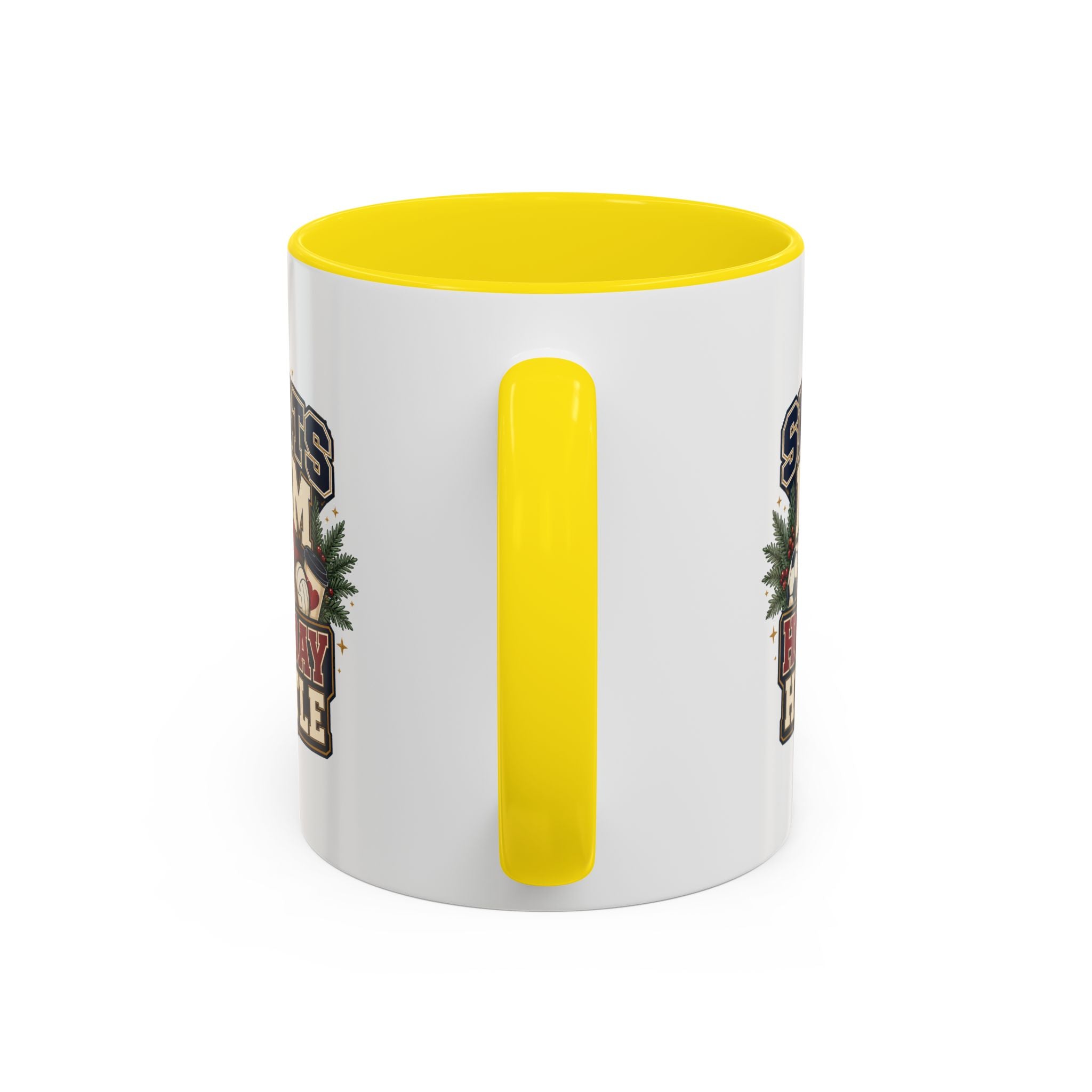 Modern Day Christmas Sports Mom Holiday Hustle Accent Coffee Mug – Christmas Sports Mom Gift