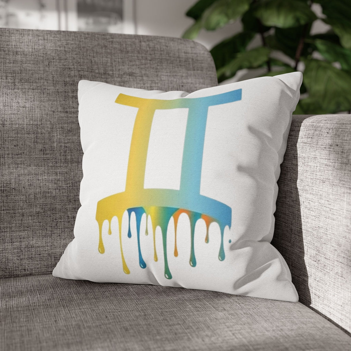 Gemini Drip Zodiac Pillow pillowcase Spun Square Pillowcase