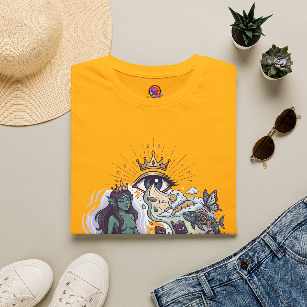 Pisces Zodiac Mystical Mermaid Art T-Shirt — "Sensitive soul with a wild imagination"